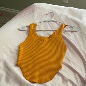 Olivaceous Mustard Ribbed Tank Top